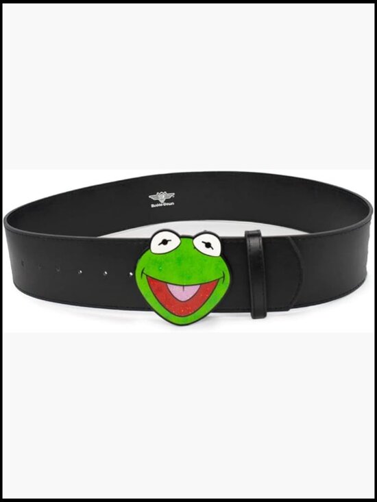 The Muppets Kermit the Frog Glitter Enamel Cast Buckle Belt Vegan Leather main image 4